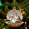Dalmatian3  Sleeping in Pearl Dog Christmas Ornament Flat Acrylic