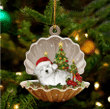 Maltese  Sleeping in Pearl Dog Christmas Ornament Flat Acrylic