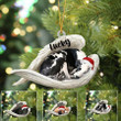 Custom Great Dane Sleeping Angel Christmas Flat Acrylic Dog Ornament Memorial Dog Gift