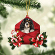 Cavalier King Charles Spaniel Christmas Letter Shaped Ornament , Acrylic Dog Christmas Ornament Xmas Dog Gifts