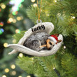 Personalized Heeler Sleeping Angel Christmas Flat Acrylic Dog Ornament Memorial Dog Gift