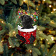 BLACK Labrador In Snow Pocket Christmas Ornament Flat Acrylic Dog Ornament