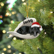Personalized Black and Tan Dachshund Sleeping Angel Christmas Flat Acrylic Dog Ornament Memorial Dog Gift