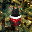 Schipperke In Snow Pocket Christmas Ornament Flat Acrylic Dog Ornament