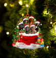 Dachshund Dogs In A Gift Bag Christmas Ornament Flat Acrylic Dog Ornament