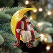 Pekingese And Jesus Sitting On The Moon Hanging Acrylic Ornament for Dog Lovers