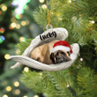 Personalized English Mastiff Sleeping Angel Christmas Flat Acrylic Dog Ornament Memorial Dog Gift
