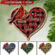 Personalized Memorial Christmas I Am Always With You Cardinal Heart Wood Ornament