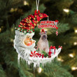 Wheaten Terrier On The Moon Merry Christmas Hanging Ornament Flat Acrylic Dog Ornament