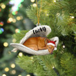 Personalized Miniature Pinscher (Red) Sleeping Angel Christmas Flat Acrylic Dog Ornament Memorial Dog Gift