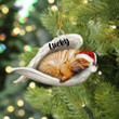 Personalized Shar Pei Sleeping Angel Christmas Flat Acrylic Dog Ornament Memorial Dog Gift