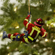 Personalized Firefighter Christmas Ornament for Fireman, Gift for Dad and Mom Christmas Firefighter Ornament