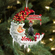 Doberman On The Moon Merry Christmas Hanging Ornament Flat Acrylic Dog Ornament