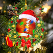 Rugby Christmas Ornament Acrylic Rugby Hat Ornament for Rugby Lovers
