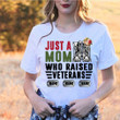 Female Veteran Custom Shirt, Just A Mom Who Raised Veterans Personalized Gift T-Shirt