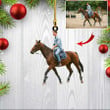 Custom Photo Horse Christmas Ornament for Horse Girl Horse Farmhouse Ornament for Him and Her Son and Daughter 2D Flat Ornament