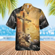 Lion Jesus Cross Sunrise Christianity Hawaiian Shirt