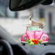 Whippet Pink Hippie Car YC2012278CL Ornaments