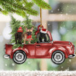 Frenchies On Car Christmas YW0511154CL Ornaments