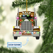 Personalized Truck Orange Christmas XS0411013YI Ornaments, 2D Flat Ornament