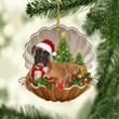 Boxer Dog Pearl In Christmas NI0312014XB Ornaments, 2D Flat Ornament