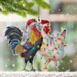 Chicken Christmas YW0511120CL Ornaments, 2D Flat Ornament