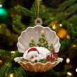 Maltese Sleeping Pearl In Christmas YC0711211CL Ornaments, 2D Flat Ornament