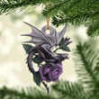 Dragon And Rose Purple Merry Christmas YC0611341CL Ornaments