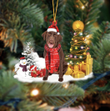 Chocolate Labrador Retriever Christmas YC0811346CL Ornaments, 2D Flat Ornament