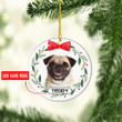 Personalized Pug Christmas NI1711019YR Ornaments, 2D Flat Ornament