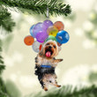 Yorkshire Terrier Dog Fly With Bubbles NI2610543YT Ornaments, 2D Flat Ornament