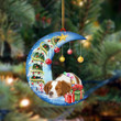 Brittany Spaniel Sleep On The Moon Christmas YC0711162CL Ornaments, 2D Flat Ornament