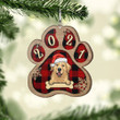 Christmas Golden Retriever Paw NI2610503YT Ornaments, 2D Flat Ornament