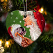 Dog Happy Heart Merry Christmas English Bulldog YC0611437CL Ornaments, 2D Flat Ornament