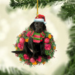 Black Labrador Christmas Wreath NI0212007XR Ornaments, 2D Flat Ornament