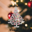 Vintage Pink Rhinestone Christmas Tree Signed Rose NI2010248YT Ornaments, 2D Flat Ornament