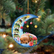 Goldendoodle Sleep On The Moon Christmas YC0711122CL Ornaments, 2D Flat Ornament