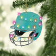 Turquoise Softball Batting Helmet XS1011016XB Ornaments, 2D Flat Ornament
