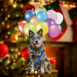 Australian Cattle Dog Flying With Bubbles YC0611499CL Ornaments, 2D Flat Ornament