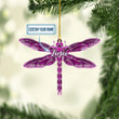 Personalized Dragonfly Pink NI1811006YI Ornaments, 2D Flat Ornament