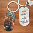 Marriage Goals Pray Together, Grow old together Custom Photo Couple 2D Keychain