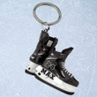 Personalized Hockey Skates Acrylic Keychain, Custom Name Flat keychain for Hockey Player, Boyfriend