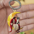 Border Collie With Jesus Sitting On The Moon Acrylic Keychain