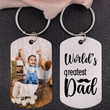 Personalized Photo 2D Keychain Gift For Dad-World's Greatest Dad Stainless Steel 2D Keychain