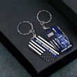 Come Home Safe, Personalized Police Officer Suit Thin Blue line 2D Keychain, Stainless Steel 2D Keychain for Police