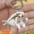 Personalized Cavalier King Charles Spaniel Angel Keychain In The Wings Acrylic Keychain Memorial Dog Gifts