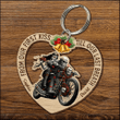 Skull Biker Wooden Couple 2D Keychain, From Our First Kiss 2D Keychain for Husband, Boyfriend