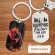 Camping Partner For Life, Custom Couple 2D Keychain, Custom Photo Gifts, 2D Keychain for man
