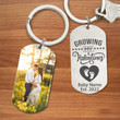 Growing My Valentine, Custom Baby Est 2022 Couple 2D Keychain, Custom Photo for Husband and Wife