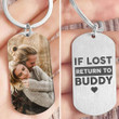 Personalized Boyfriend 2D Keychain, If Lost Return To Me Custom Photo Stainless Steel 2D Keychain